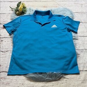 Adidas Climalite Club Tennis Polo in Shock Cyan sz L